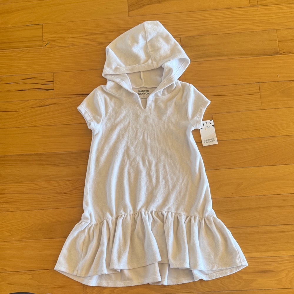 NWT Harper Canyon White Hooded Swim Coverup